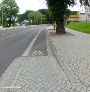 Fahrradschutzstreifen: Übergang vom Radweg zum Schutzstreifen am Knieperwall