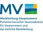 Logo 'MV tut gut' mit der Unterzeile 'Parlamentarischer Staatssekretär für Vorpommern und das östliche Mecklenburg'